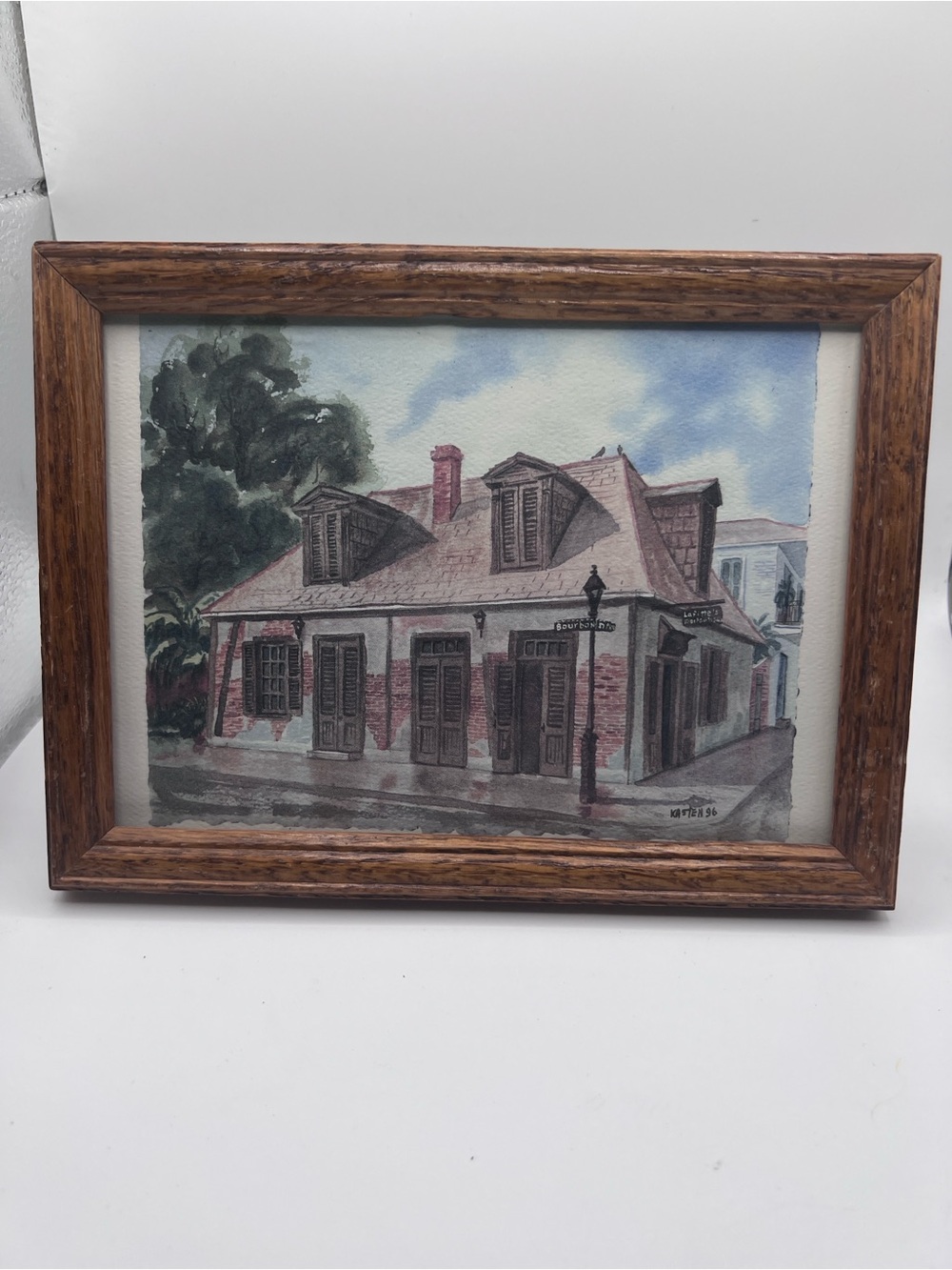 Vintage 1996 Kasten Lafitte’s Blacksmith Shop New Orleans Framed Watercolor Art